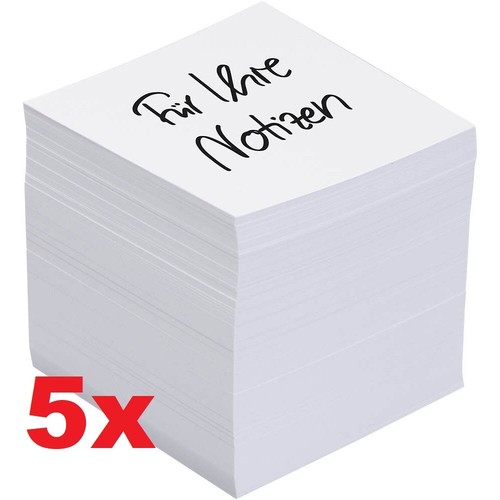 500 blatt notizklotz - 5x,