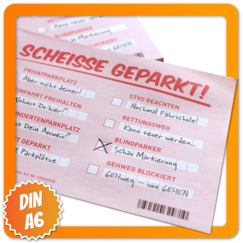 Notizblock scheisse geparkt - scheisse,